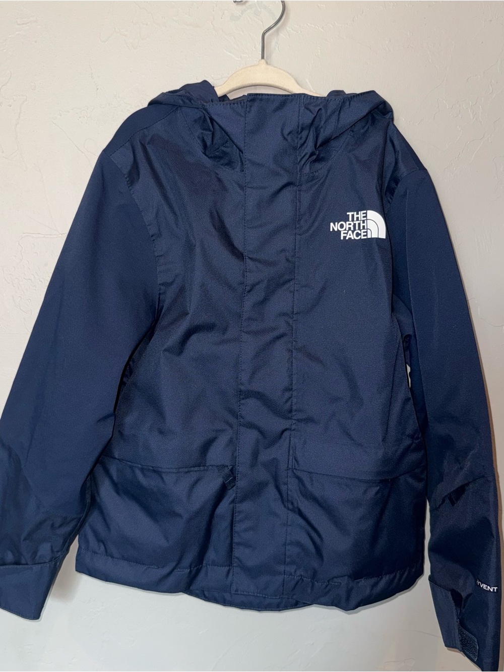 The North Face Kids Navy Hooded Raincoat XS